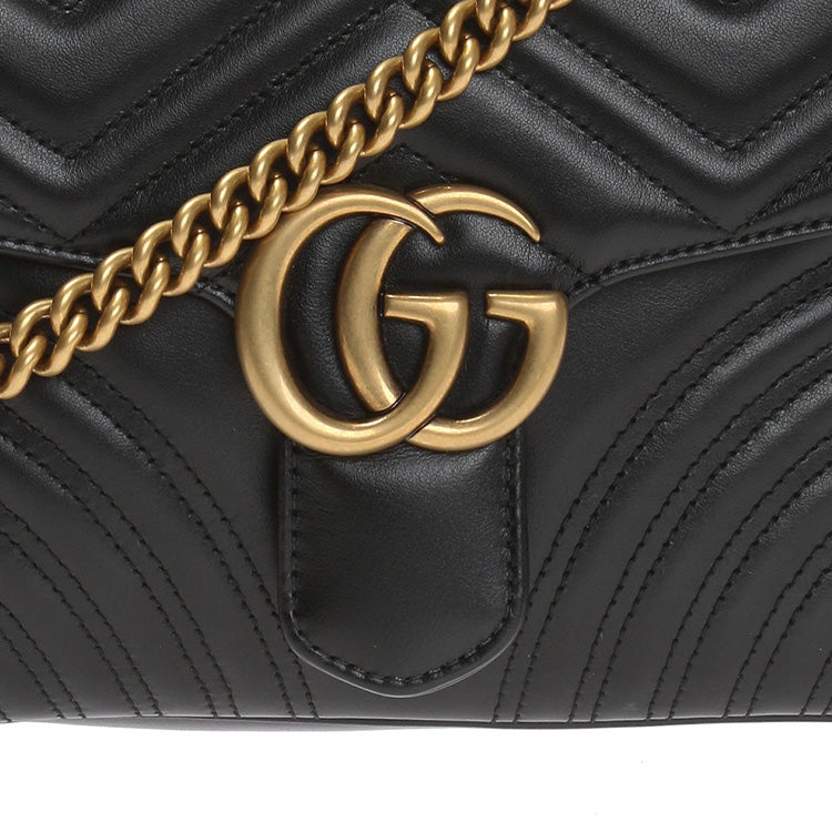(WMNS) Gucci GG Marmont Series Bag Small-Size Black 498110-DTDIT-1000 #.