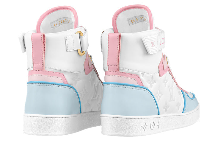 (WMNS) LOUIS VUITTON Boombox Ankle Sneakers 'White Monogram with Pink and Blue' 1A9S6Q #
