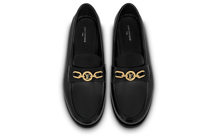(WMNS) LOUIS VUITTON Chess Flat Loafer Shoes 'Black' 1ABIBA #