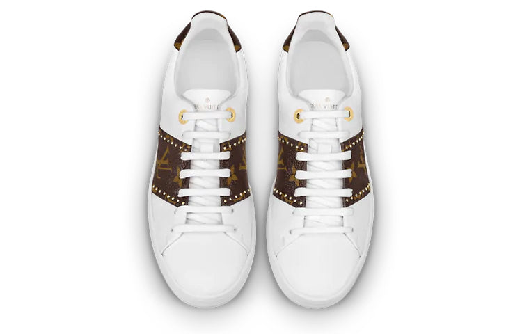(WMNS) LOUIS VUITTON Frontrow Sneakers 'White with Brown Monogram' 1A8FJ7
