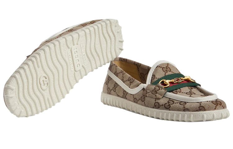 (WMNS) Gucci Driver With Horsebit Web 'Beige' 655468-2HK70-9794 #.