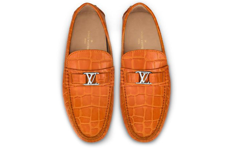 LOUIS VUITTON Hockenheim Moccasin Shoes 'Orange' 1A4U0Q #