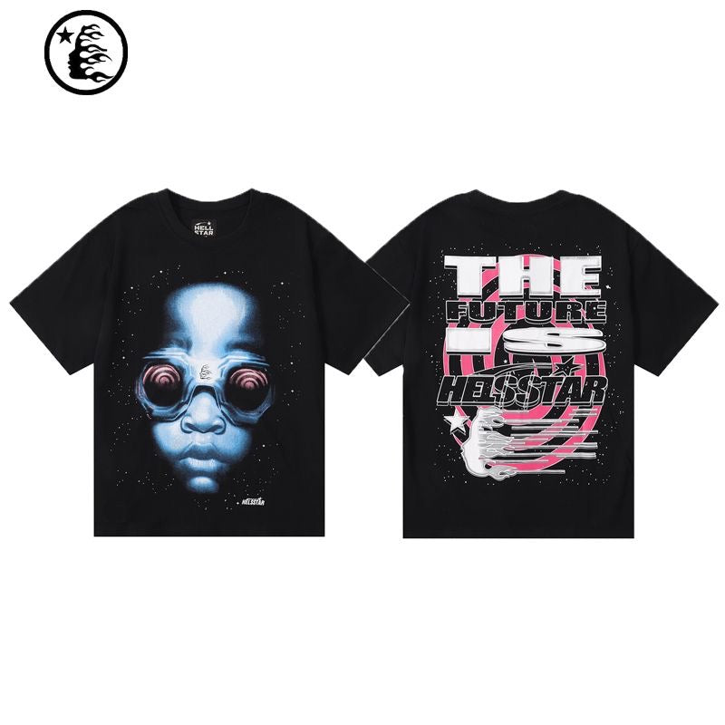 HELLSTAR GOGGLES SS TEE - BLACK/BLUE - MAVERICKFITS