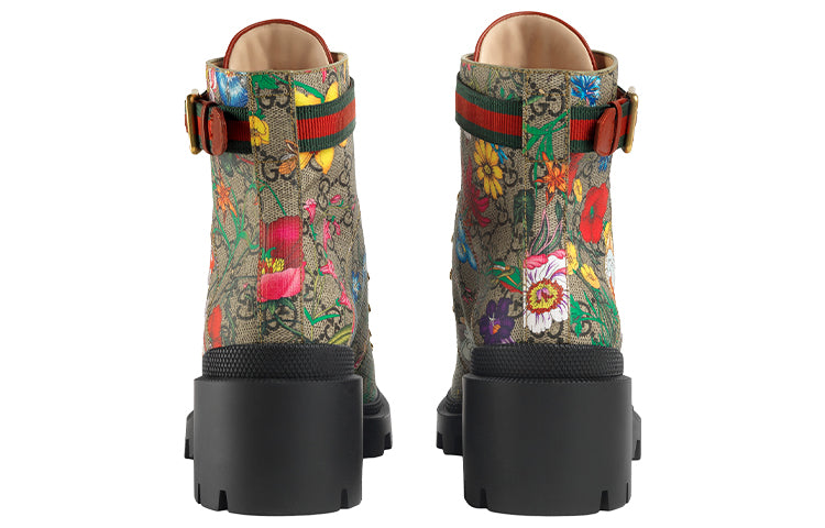 (WMNS) Gucci Double g Ankle Boots Flowers Embroidered 602184-HT510-8494 #.