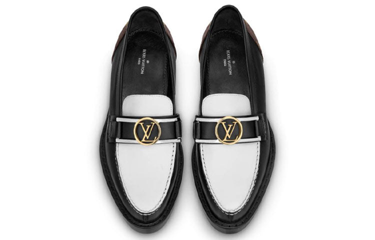 (WMNS) LOUIS VUITTON Academy Flat Loafers 'Black with Monogram Back' 1A66QN #.