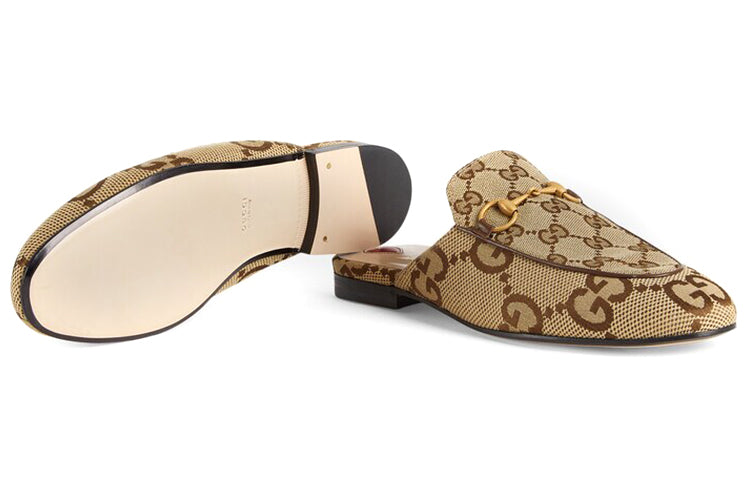 (WMNS) Gucci Jumbo GG Princetown Slipper 'Camel Ebony' 475094-UKO60-2588 #