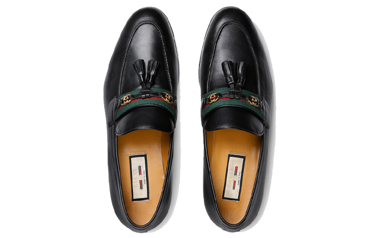 Gucci Interlocking G Tassel Leather Loafers 'Black' 624720-1W610-1066 #.