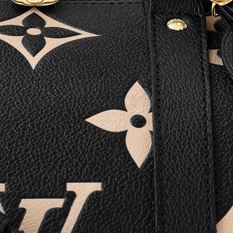 LOUIS VUITTON Keepall Bandouliere 45 Monogram Empreinte Leather 'Black Beige' M46670 #