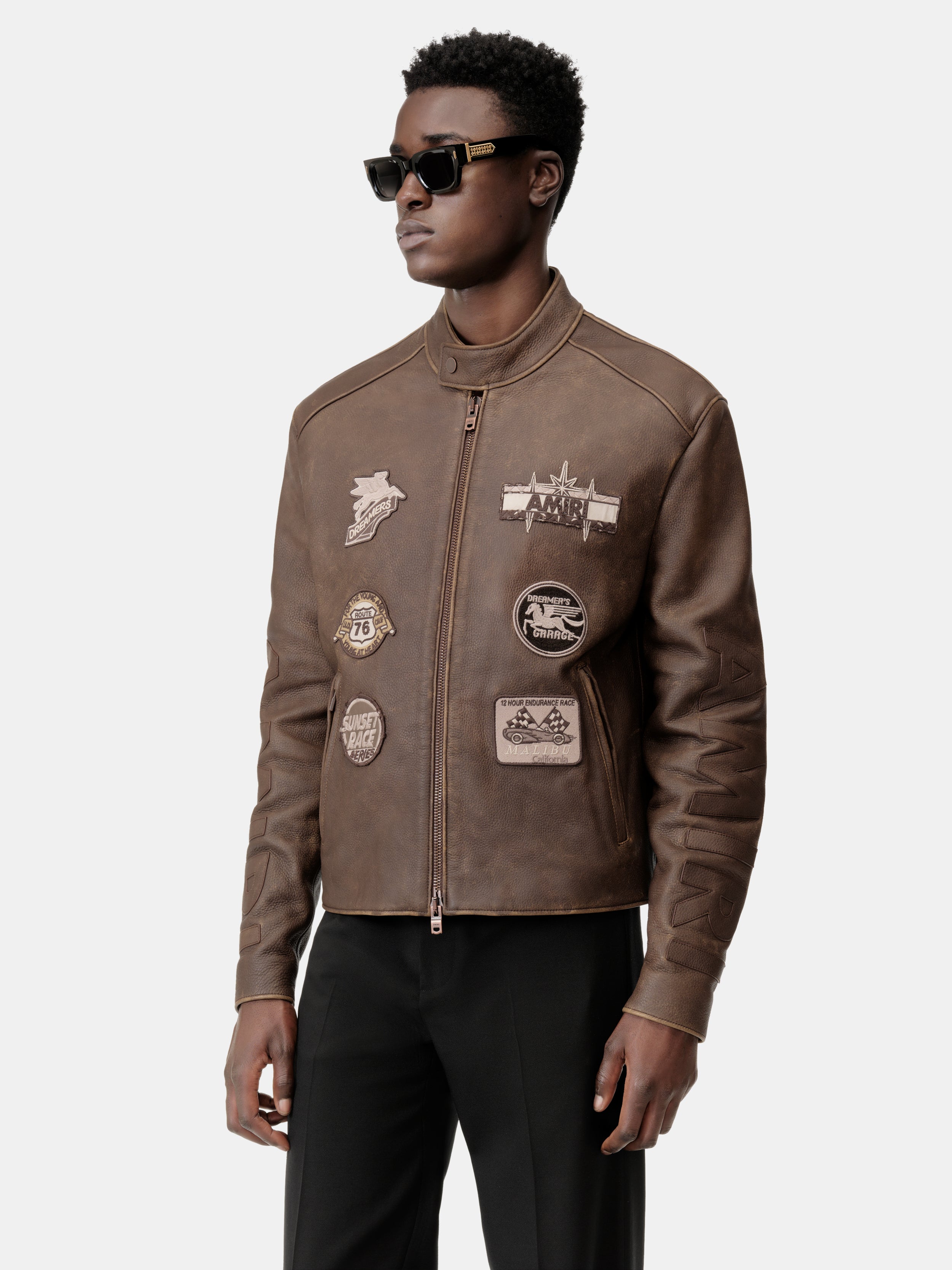 AMIRI PATCH RACER JACKET - Walnut Brown