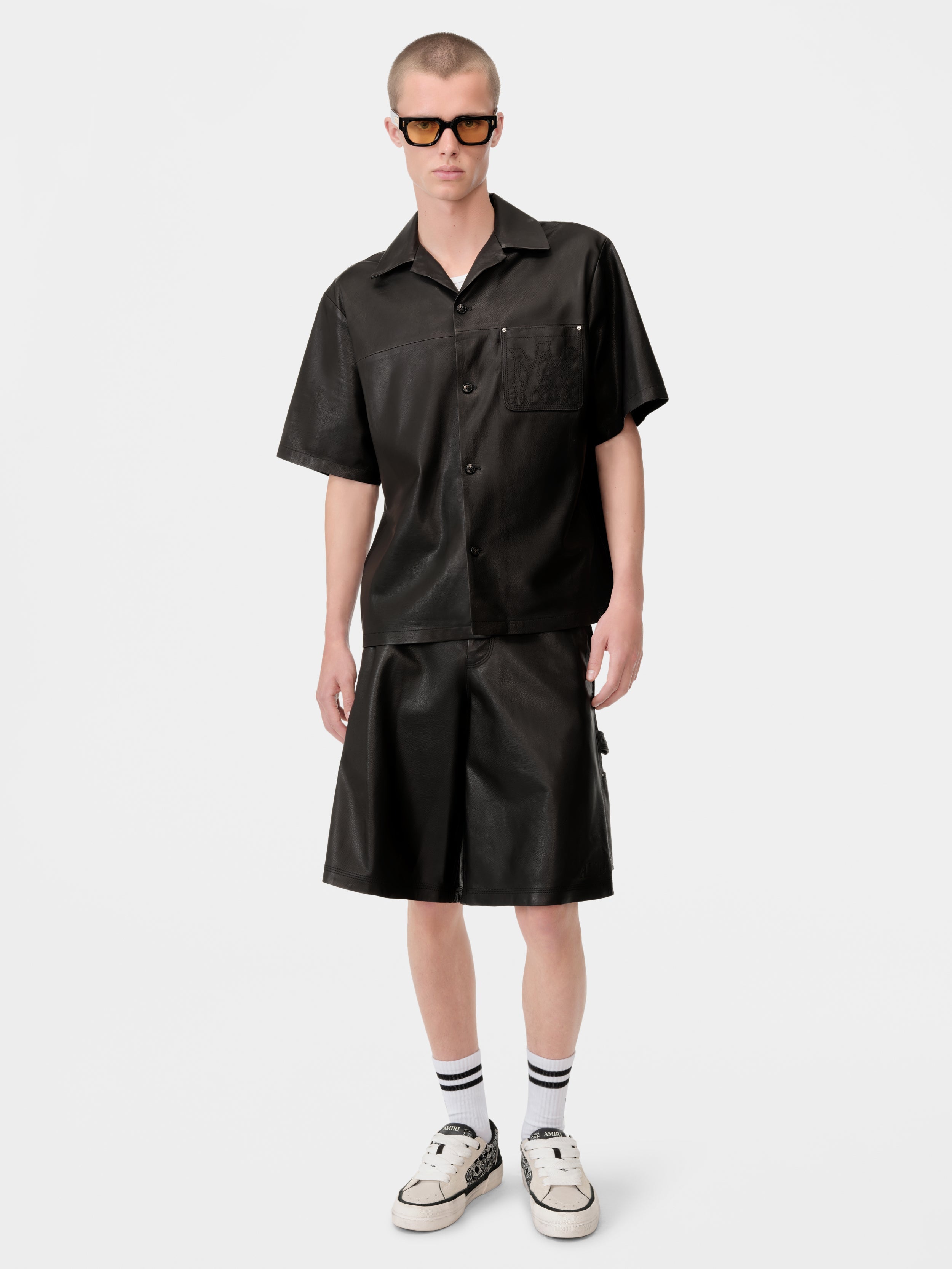 MA LEATHER CAMP SHIRT - Black