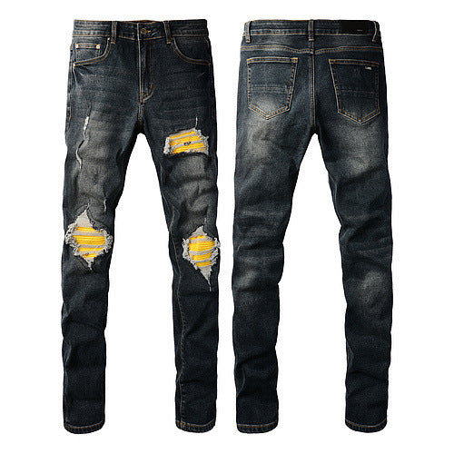 European And American Fashion Street Fashion Close-fitting And Slim-fitting Skinny Jeans - MAVERICKFITS
