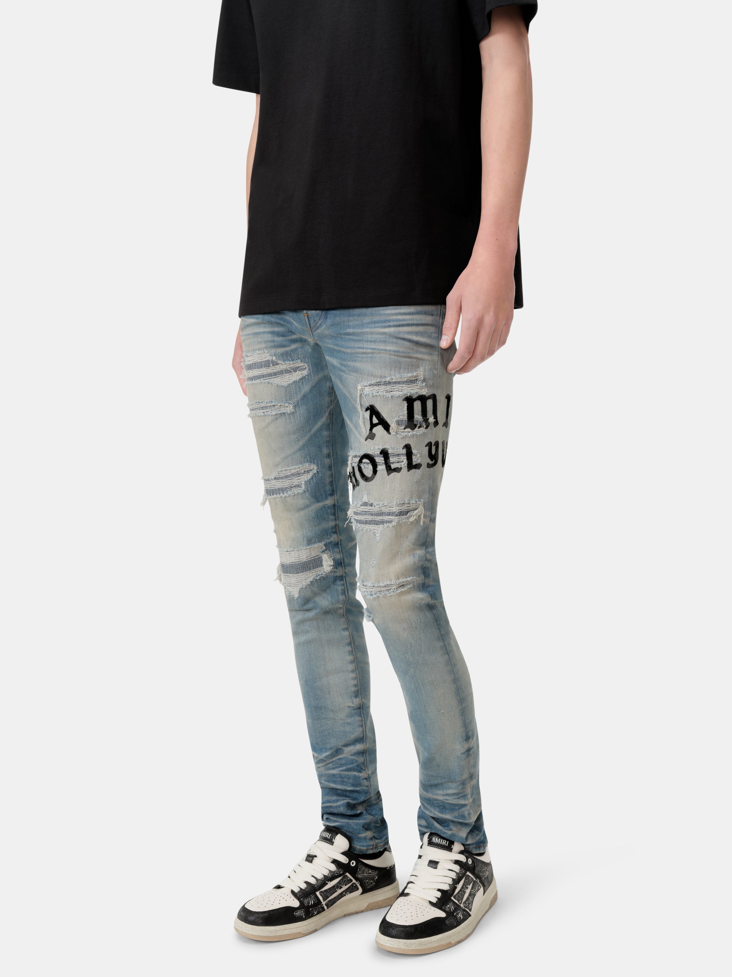 AMIRI HOLLYWOOD REPAIRED JEAN - Honeycomb Indigo
