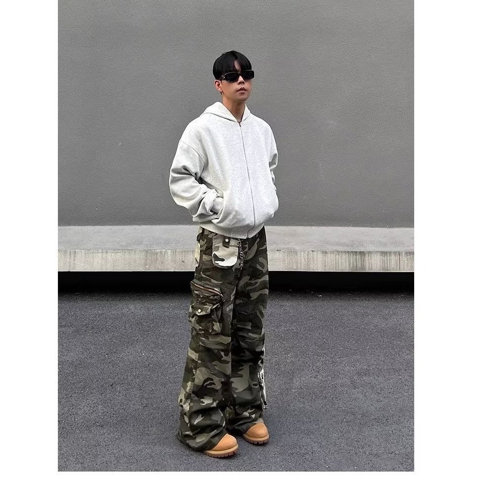 Men's Contrast Color Three-dimensional Pocket Overalls - MAVERICKFITS