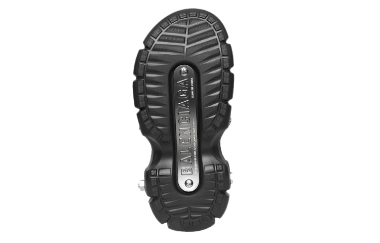 (WMNS) Balenciaga Hardcrocs Slide x Crocs 'Nero Silver' 687398W1S8N1081 #