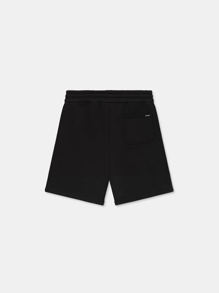 RELAXED PULL ON SWEATSHORT - BLACK