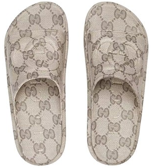 GUCCI SLIDE SANDAL " INTERLOCKING BEIGE EBONY ' #.