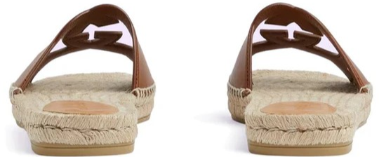 GUCCI CUT-OUT SLIDE " BROWN BEIGE "