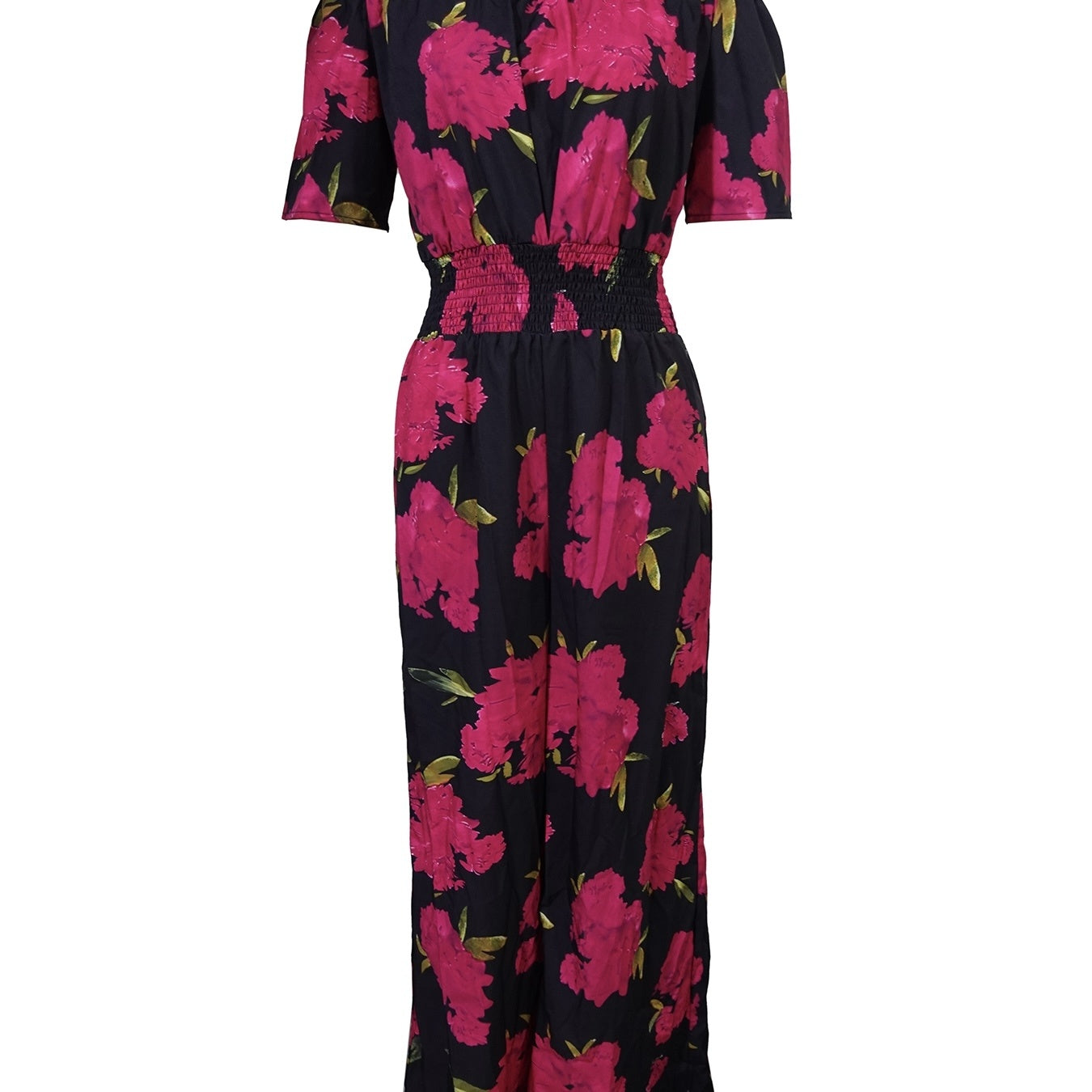 Ladies' One Shoulder Floral Print Waist Cinching Off Shoulder Sexy Fashion Jumpsuit - MAVERICKFITS