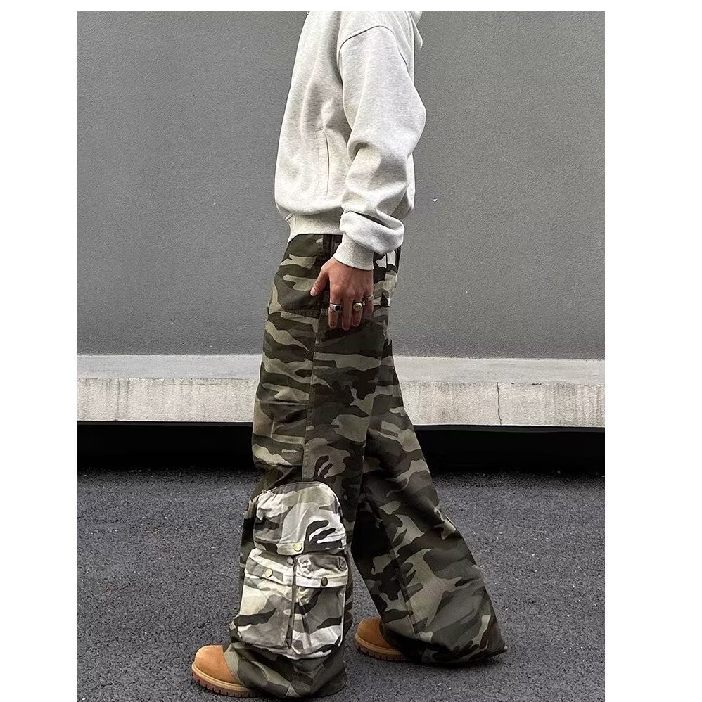 Men's Contrast Color Three-dimensional Pocket Overalls - MAVERICKFITS