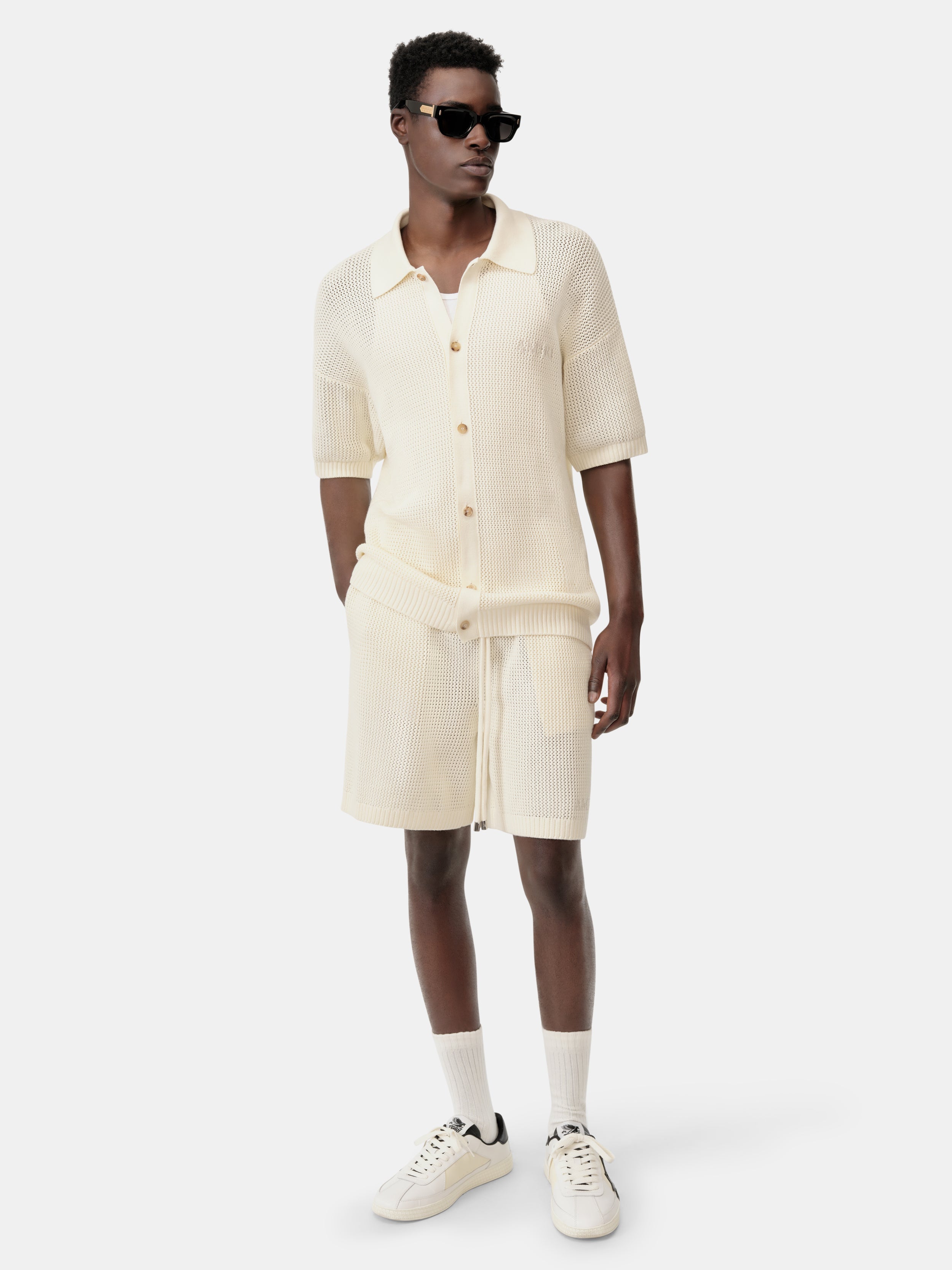 AMIRI CROCHET MESH SHORT - Ivory