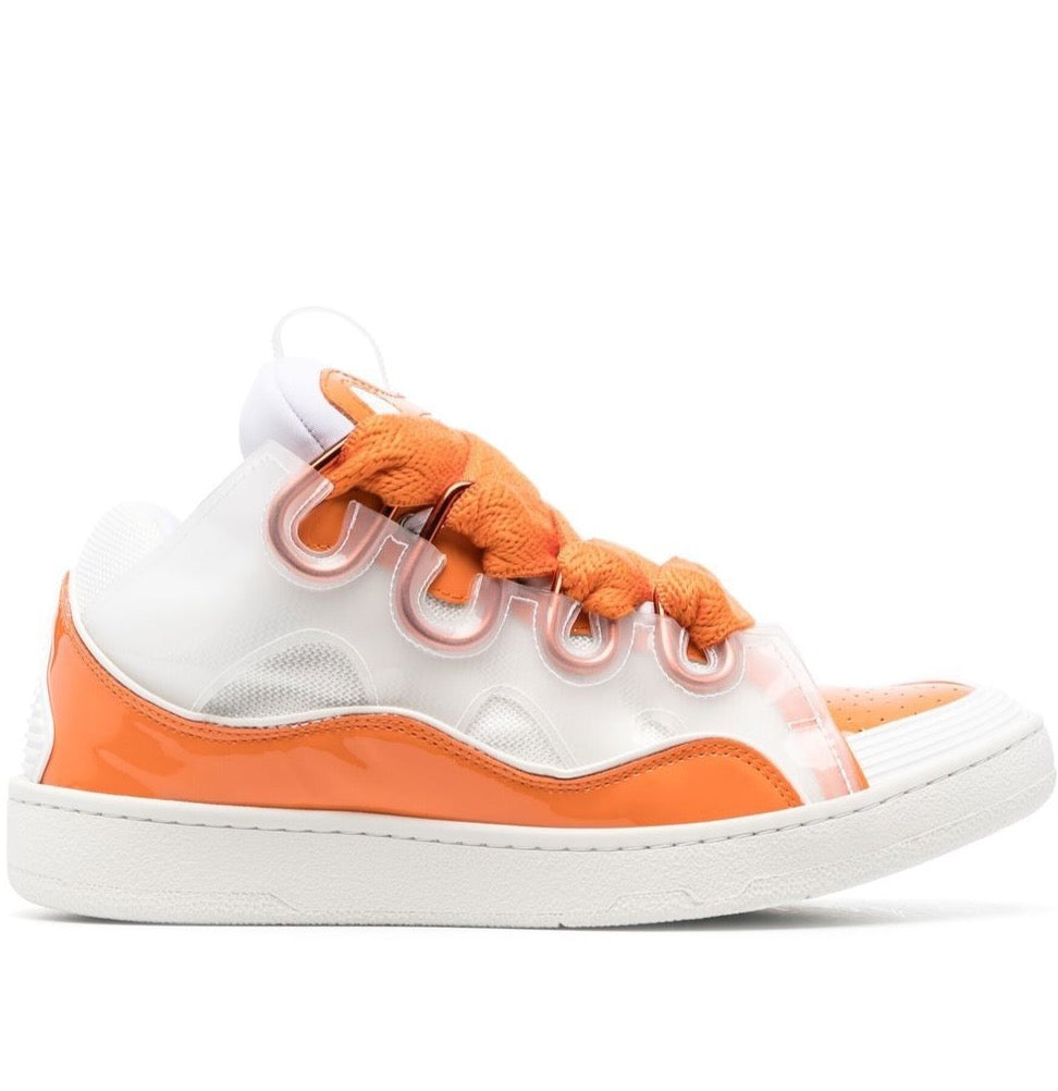 Lanvin Orange White Skate Curb Sneakers