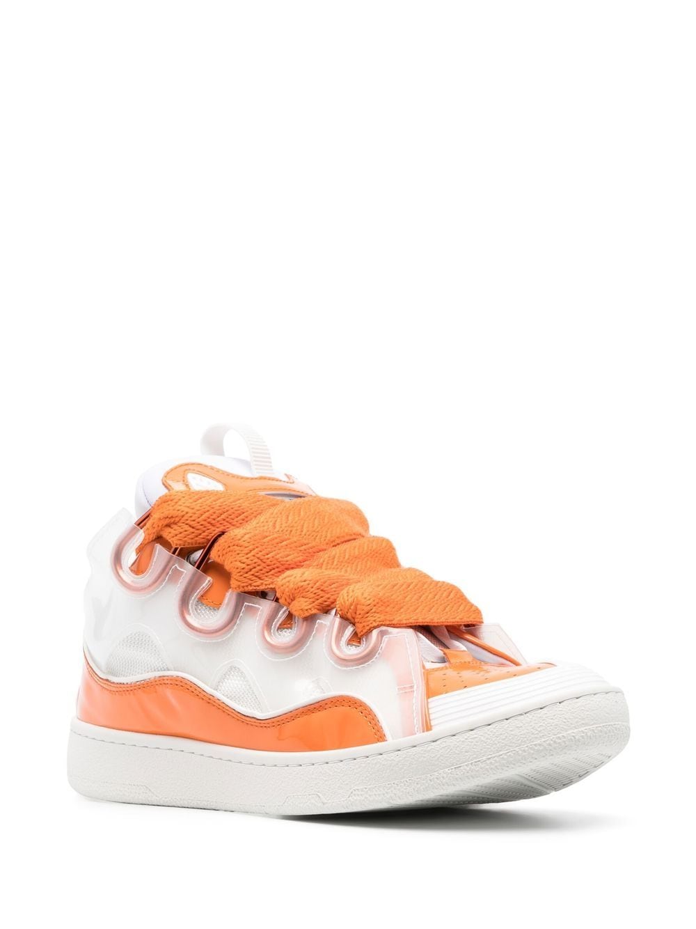 Lanvin Orange White Skate Curb Sneakers