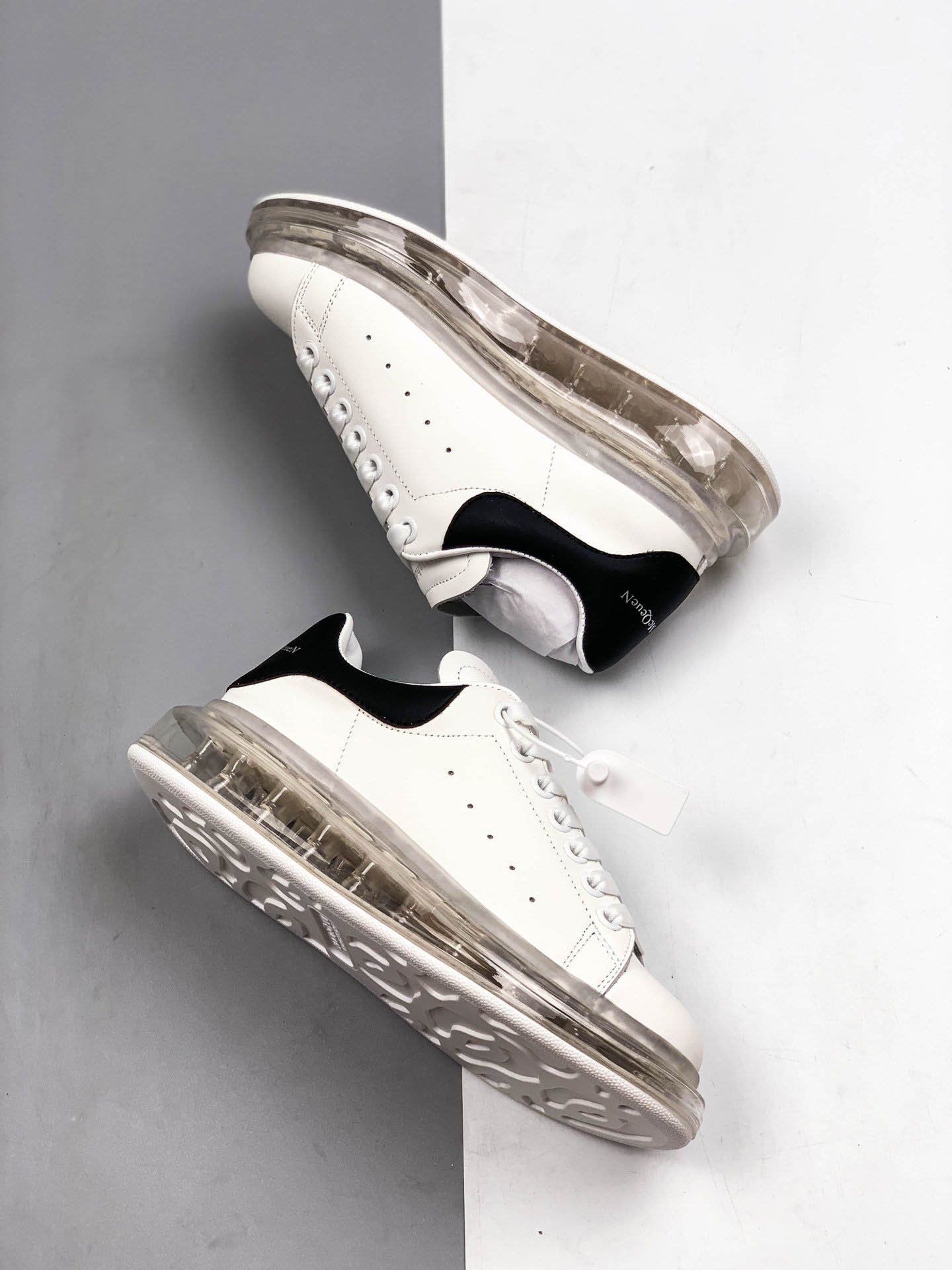 Alexander McQueen Oversized Sneakers 'Clear Sole White Navy Blue' 709817WICY19095 #