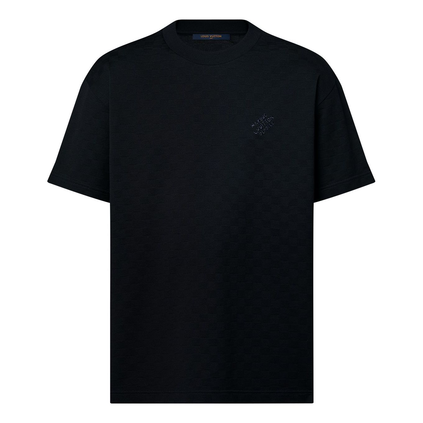 LOUIS VUITTON Damier Cotton Pique T-Shirt 'Black' 1AFRAL #