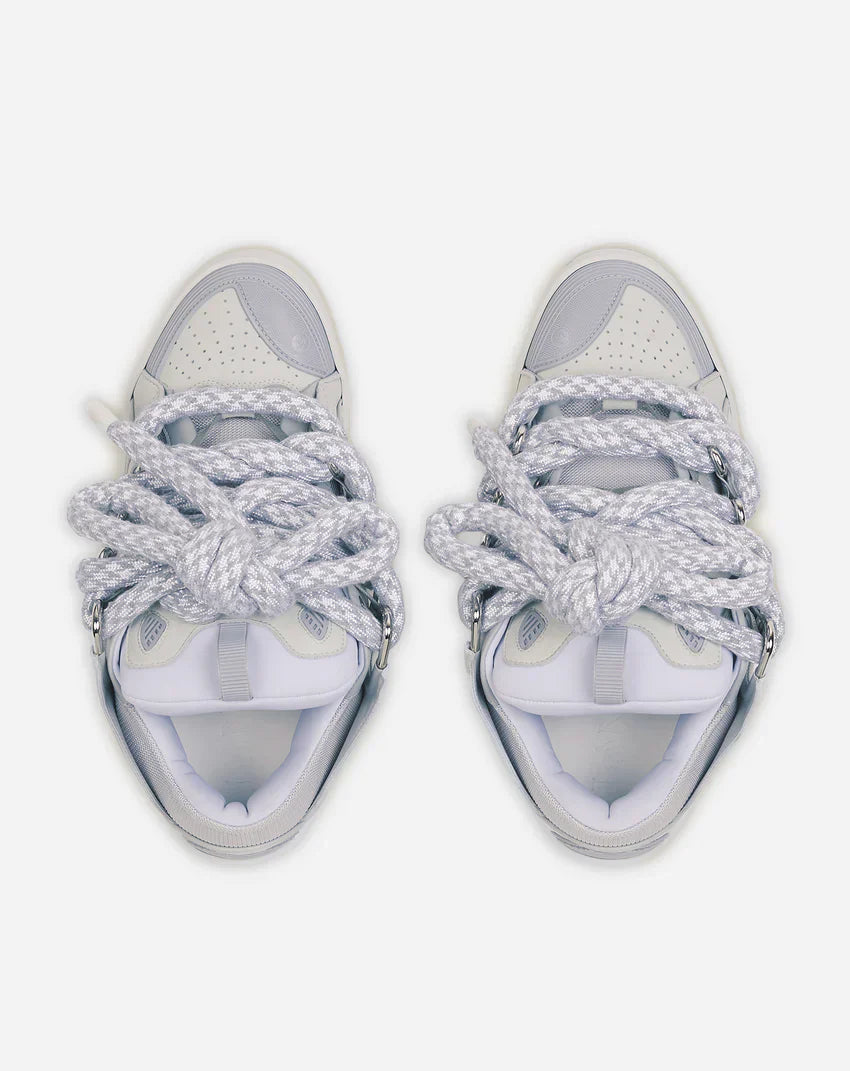 LANVIN CURB SNEAKERS IN LEATHER WITH SNAKE LACES