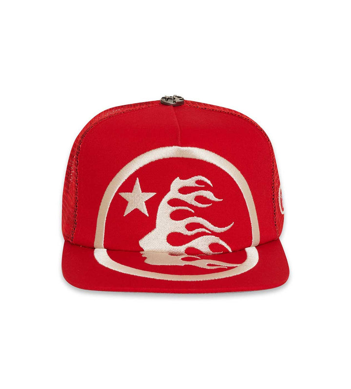 Hellstar Big Logo Trucker Hat Red (Snapback)