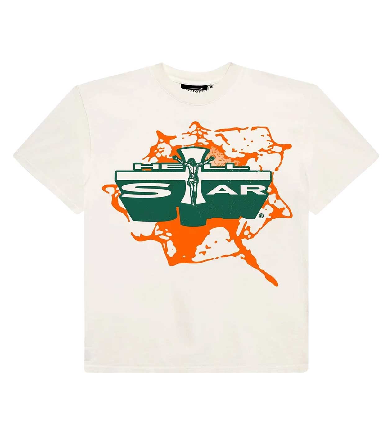 Hellstar Jesus Tee Cream/Orange