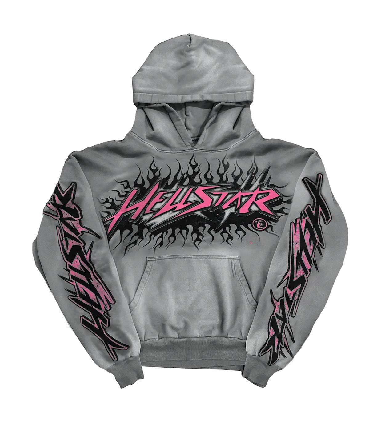 Hellstar Studios Future Flame Hoodie Grey/Pink