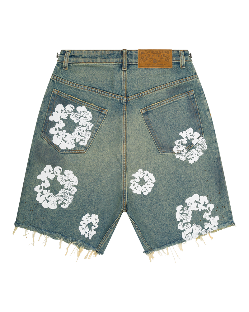 Dirty Wash Wreath Short Light Wash