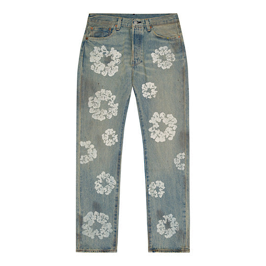 Dirty Wash Wreath 501 Light Wash