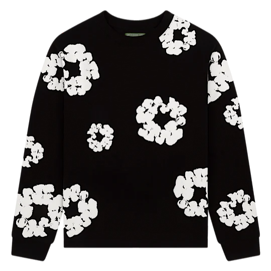 Long Sleeve Cotton Wreath Tee Black , Green, Grey , Navy , Red - MAVERICKFITS