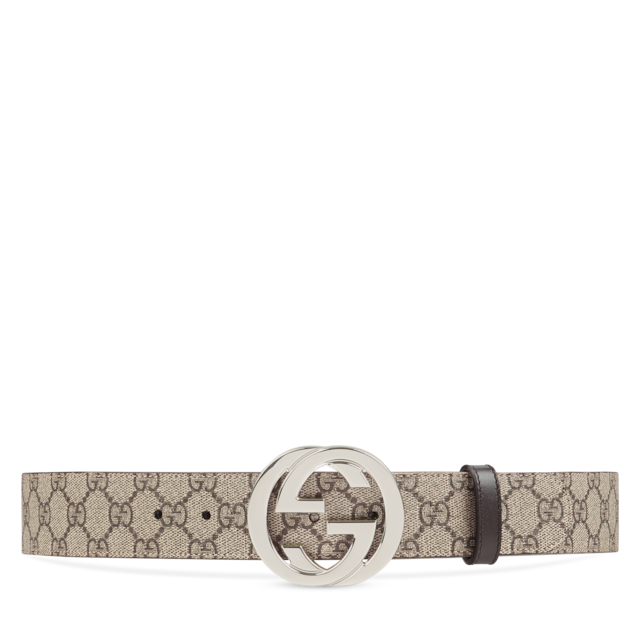 GUCCI REVERSIBLE BELT WITH INTERLOCKING G BUCKLE CANVAS