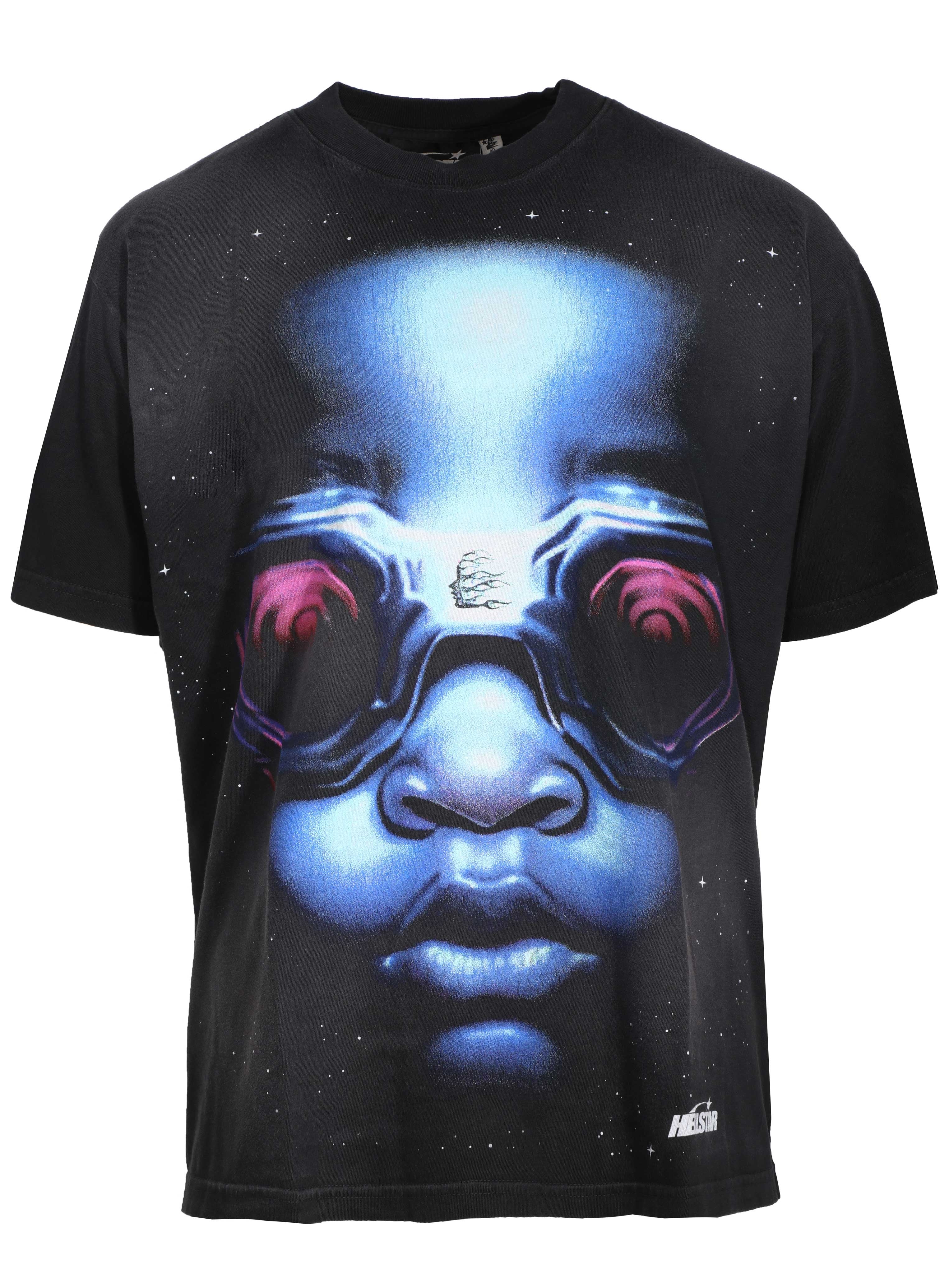 HELLSTAR GOGGLES SS TEE - BLACK/BLUE - MAVERICKFITS