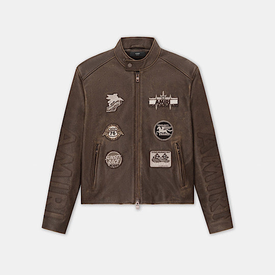 AMIRI PATCH RACER JACKET - Walnut Brown - MAVERICKFITS