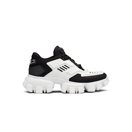 Prada Cloudbust Thunder Black White Leather Rubber Sneakers - MAVERICKFITS