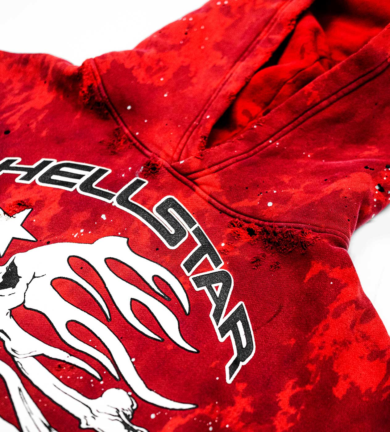 Hellstar Sports Red Tye-Dye Skull Hoodie