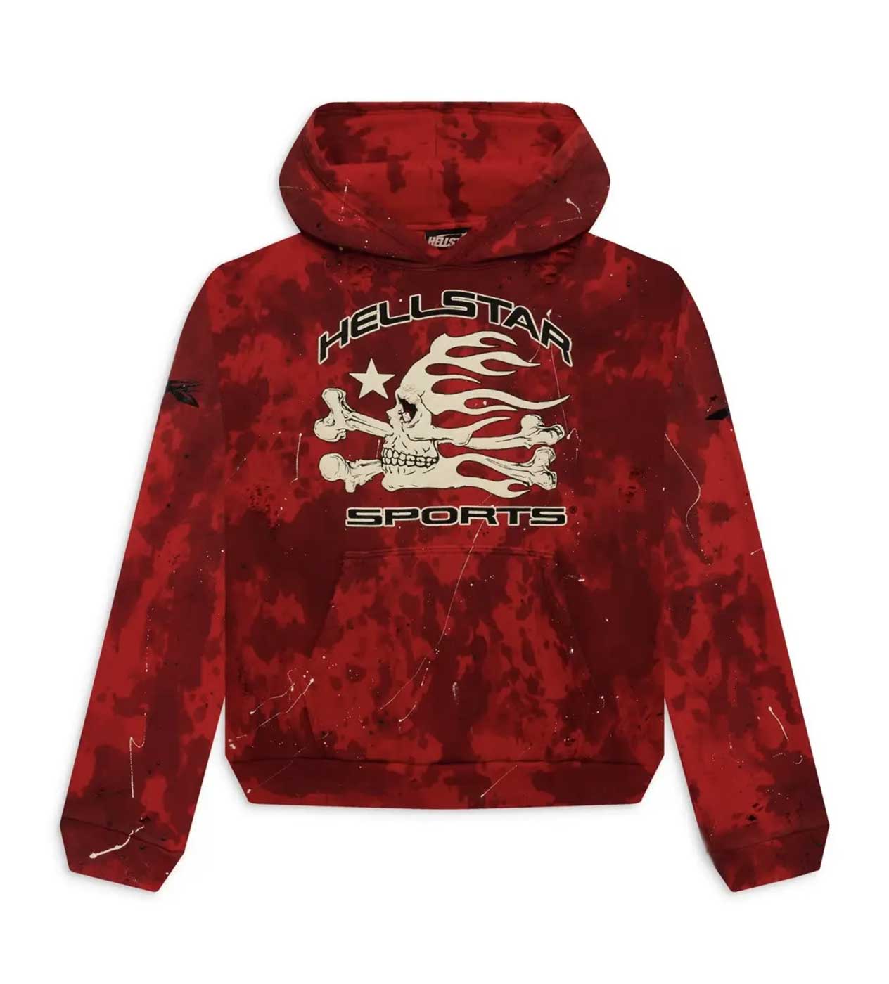 Hellstar Sports Red Tye-Dye Skull Hoodie