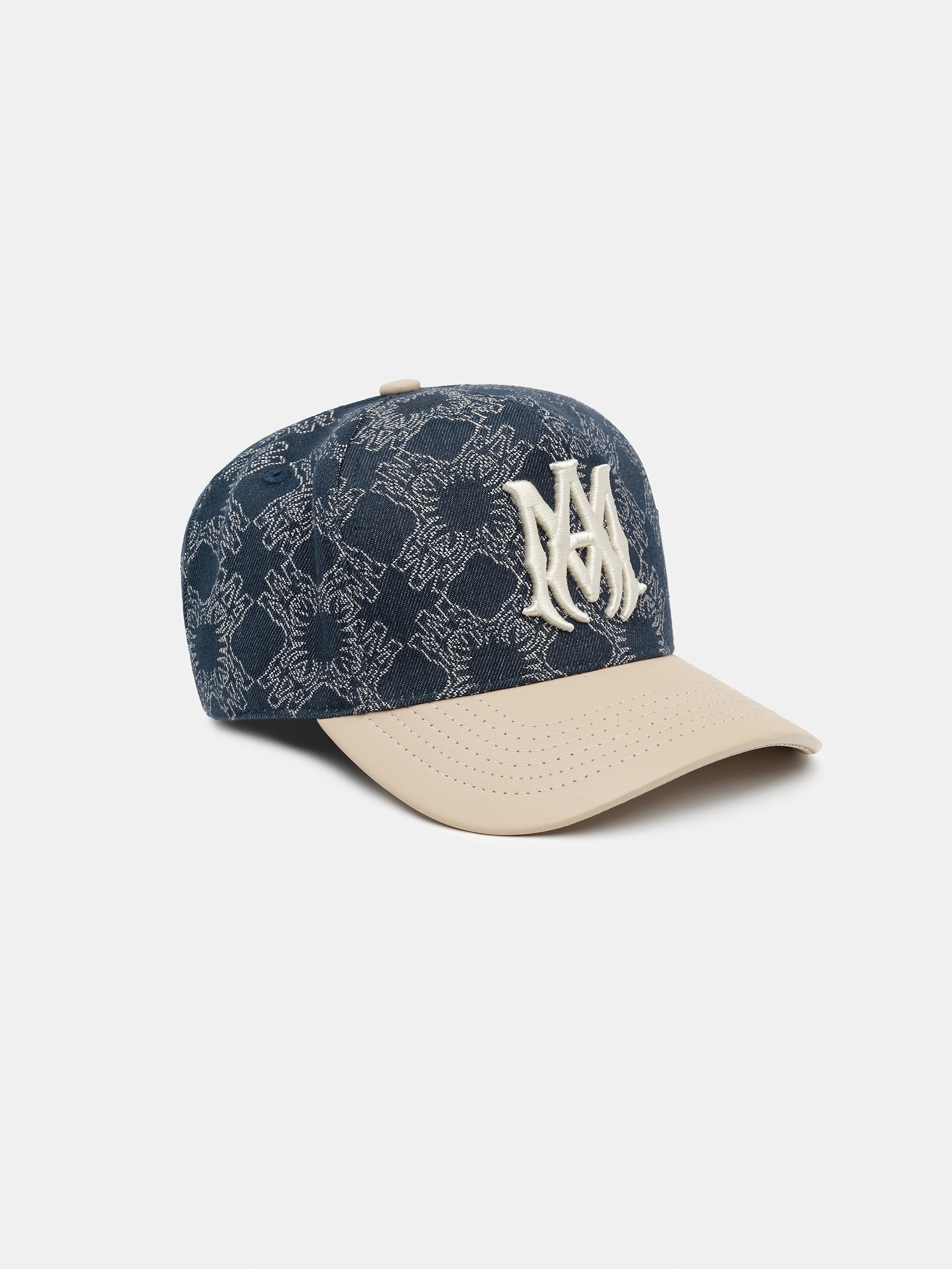 MA LEATHER BRIM DENIM HAT - Indigo