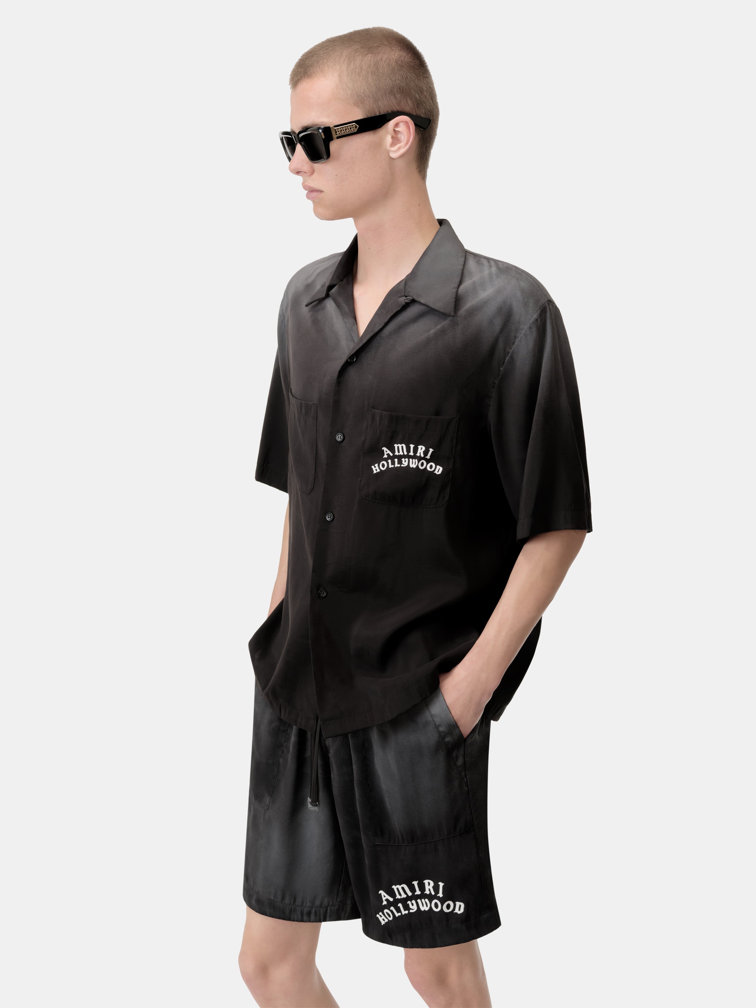 AMIRI HOLLYWOOD BOWLING SHIRT - Black