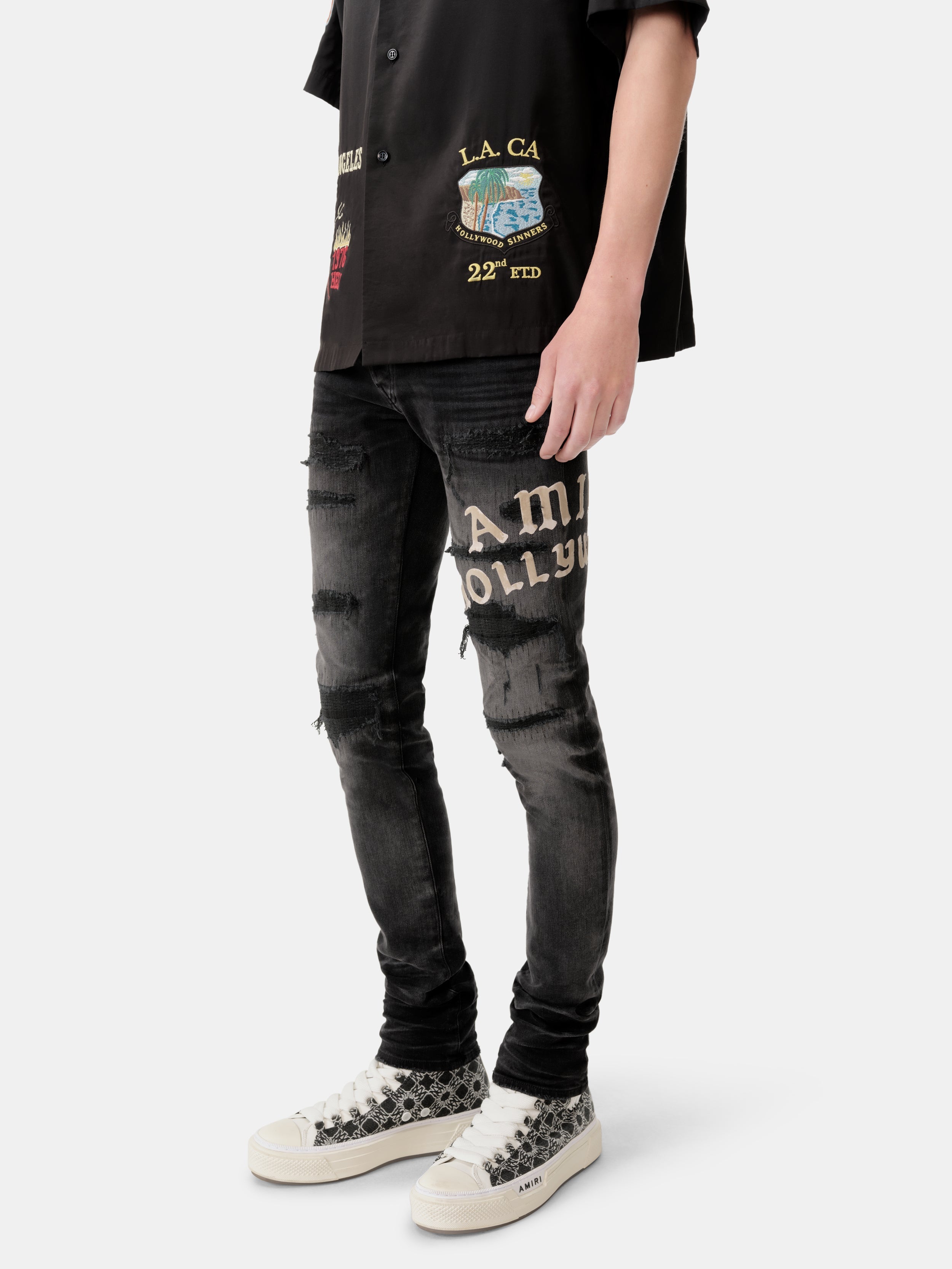 AMIRI HOLLYWOOD REPAIRED JEAN - Faded Black