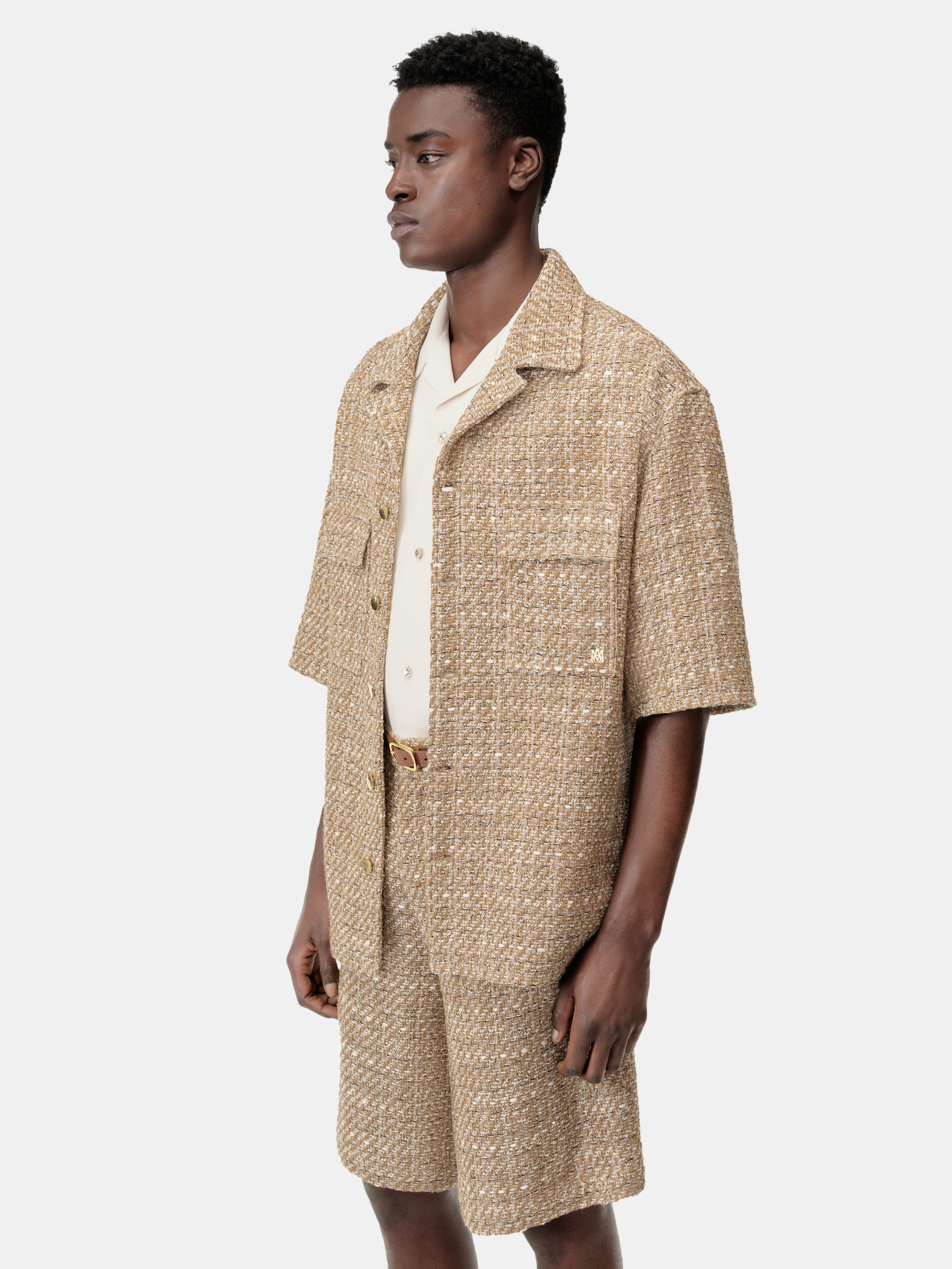 BOUCLE CAMP SHIRT - Camel