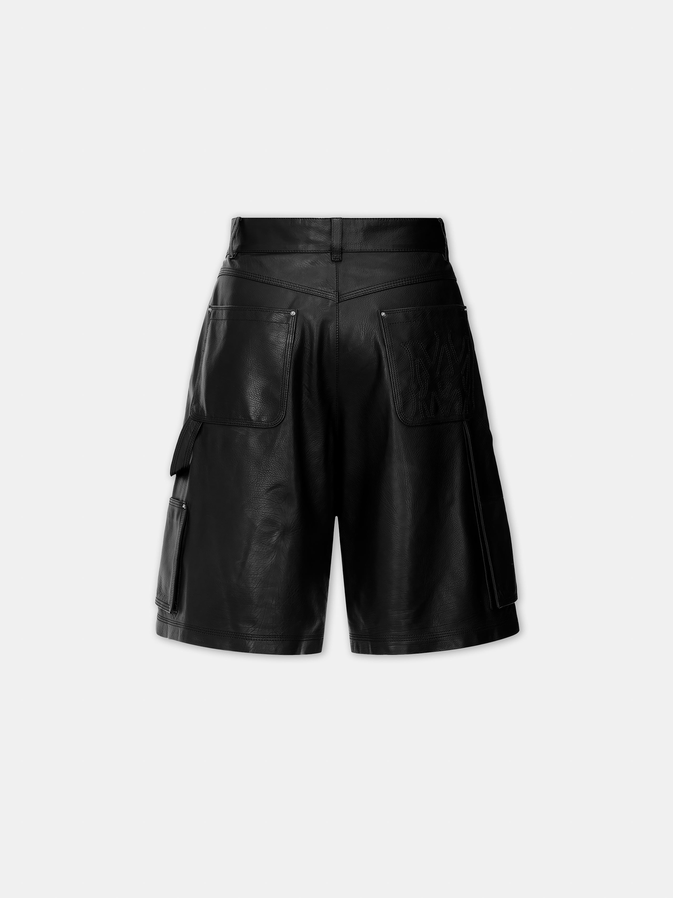 MA LEATHER CARPENTER SHORT - Black