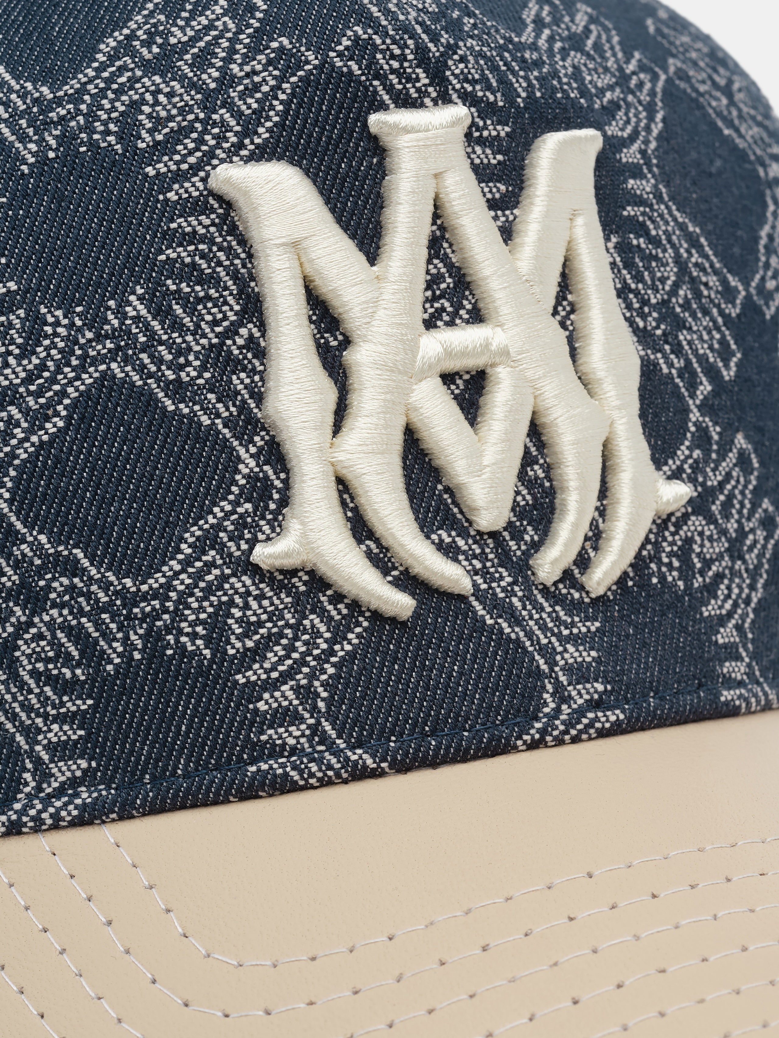 MA LEATHER BRIM DENIM HAT - Indigo