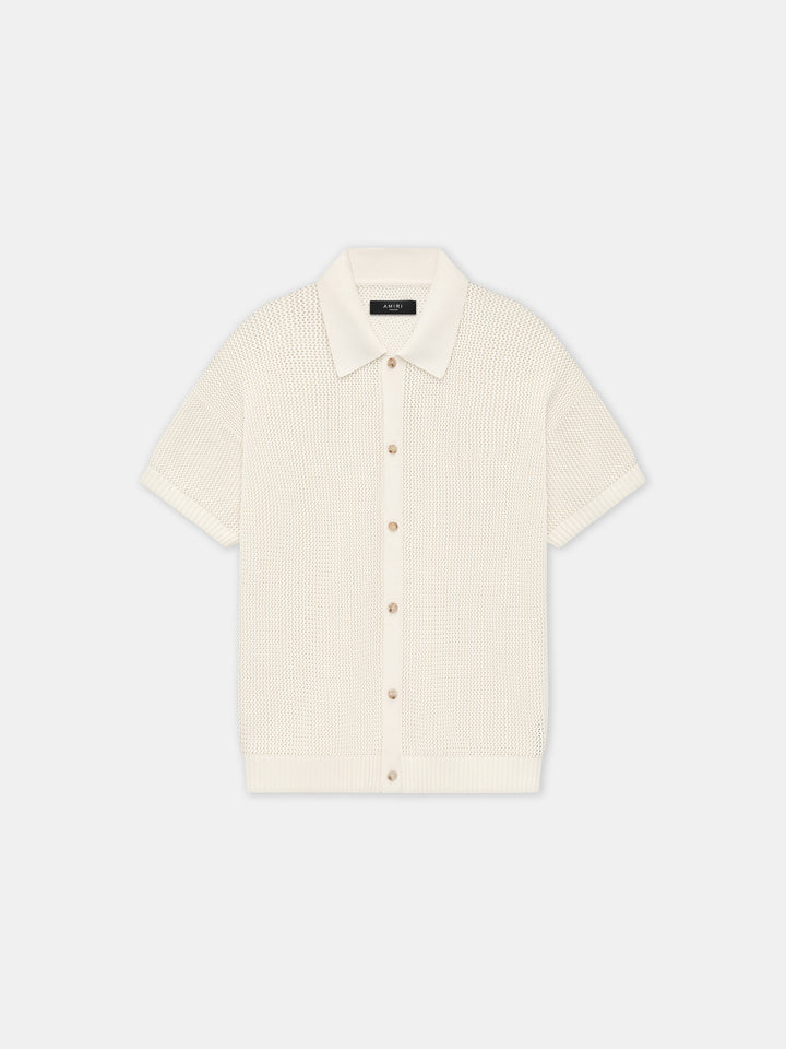 AMIRI CROCHET MESH SHIRT - Ivory