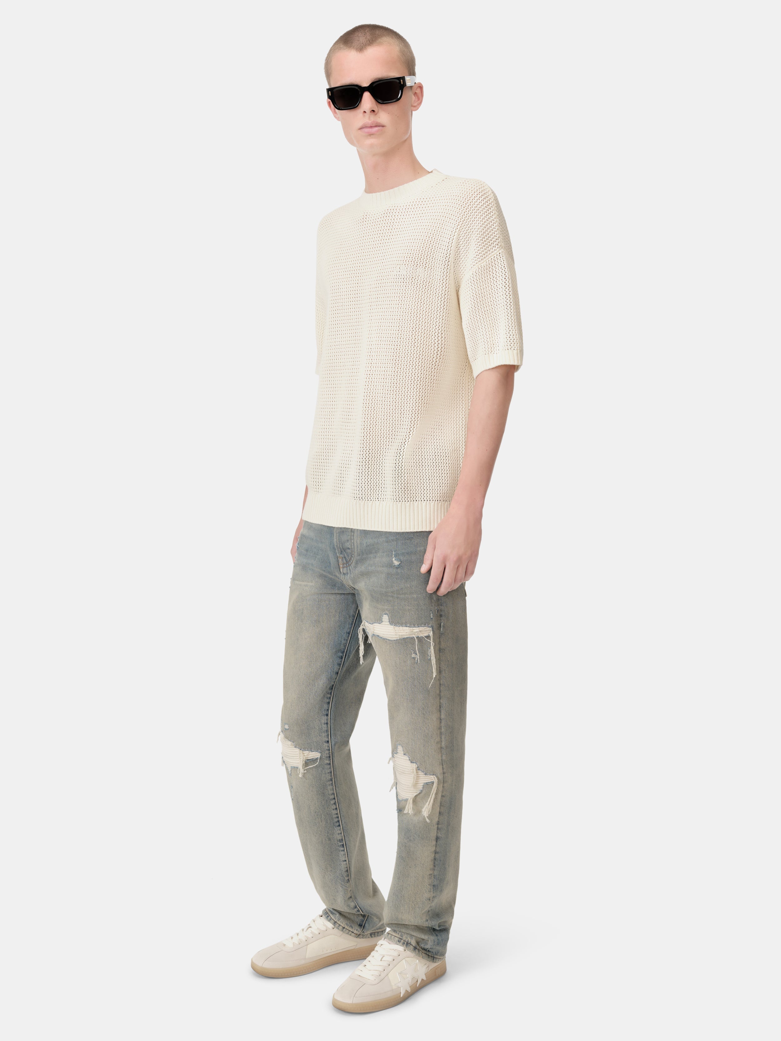 AMIRI CROCHET MESH TSHIRT - Ivory