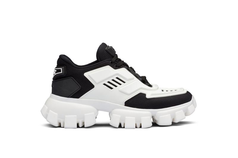 Prada Cloudbust Thunder Black White Leather Rubber Sneakers